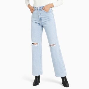 ROLLA’S 25x32 Heidi Loose Straight High Rise 0709 Jeans Holiday Blue Organic